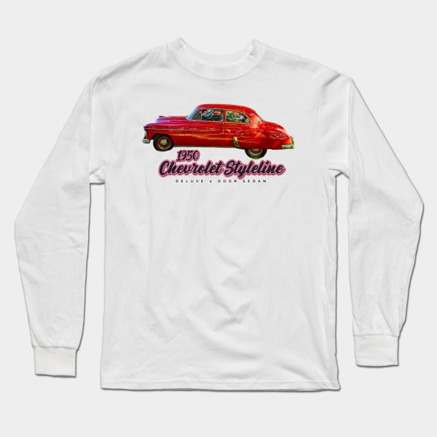 1950 Chevrolet Styleline Deluxe 2 Door Sedan Long Sleeve T-Shirt by Gestalt Imagery